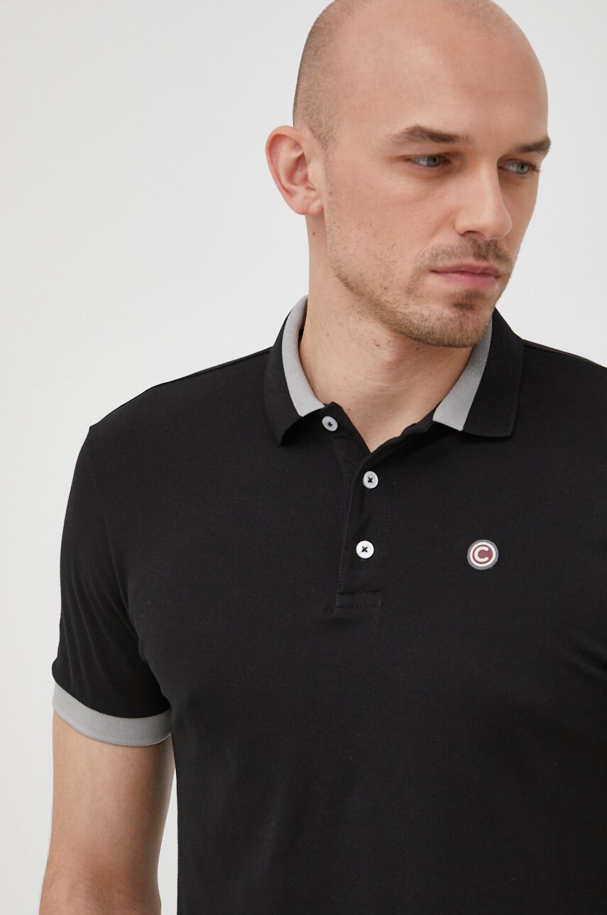 Colmar tricou polo barbati, culoarea negru, neted