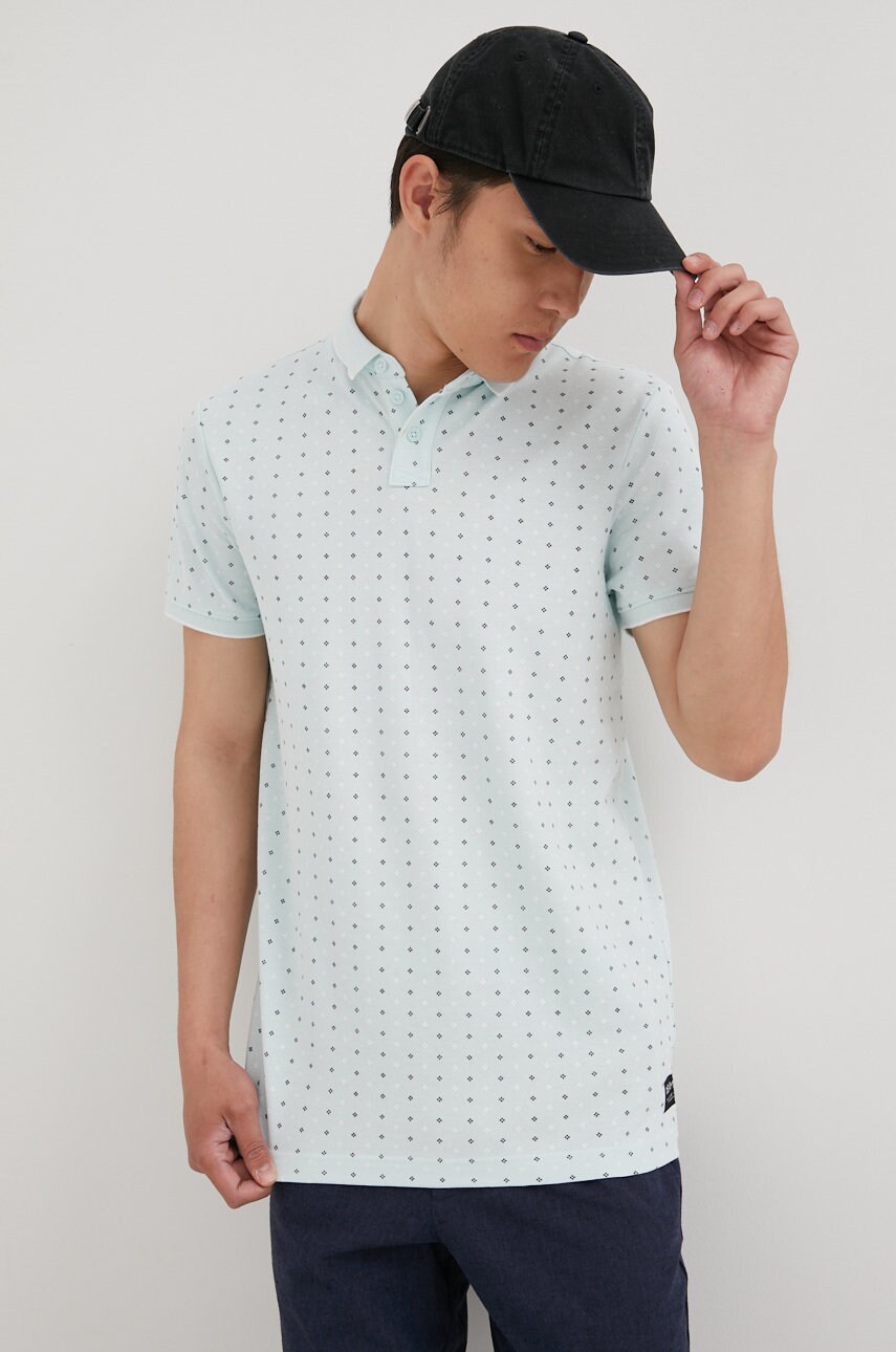 Tom tailor polo de bumbac culoarea turcoaz, modelator