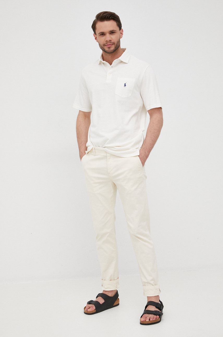 

Polo Ralph Lauren цвет бежевый однотонный