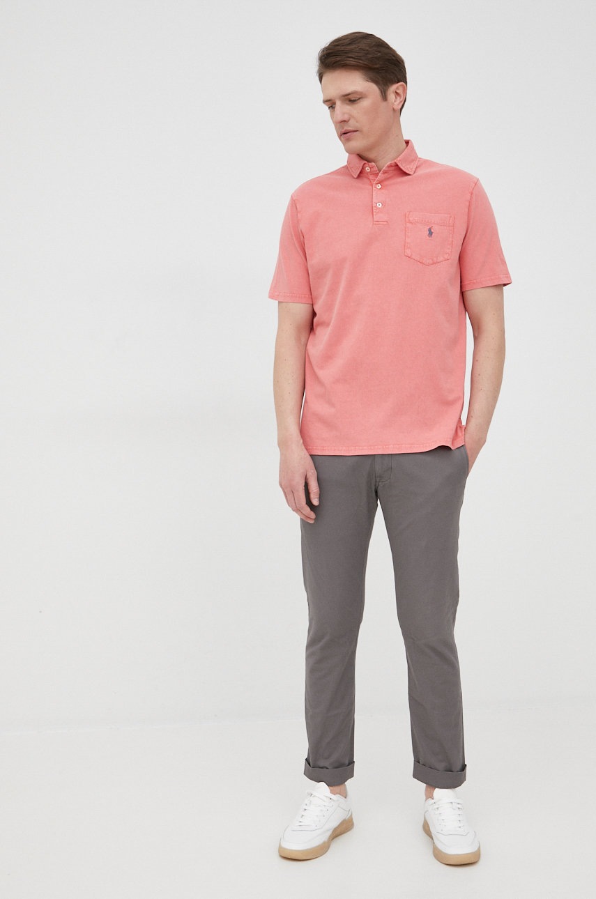 

Polo Ralph Lauren цвет красный однотонный