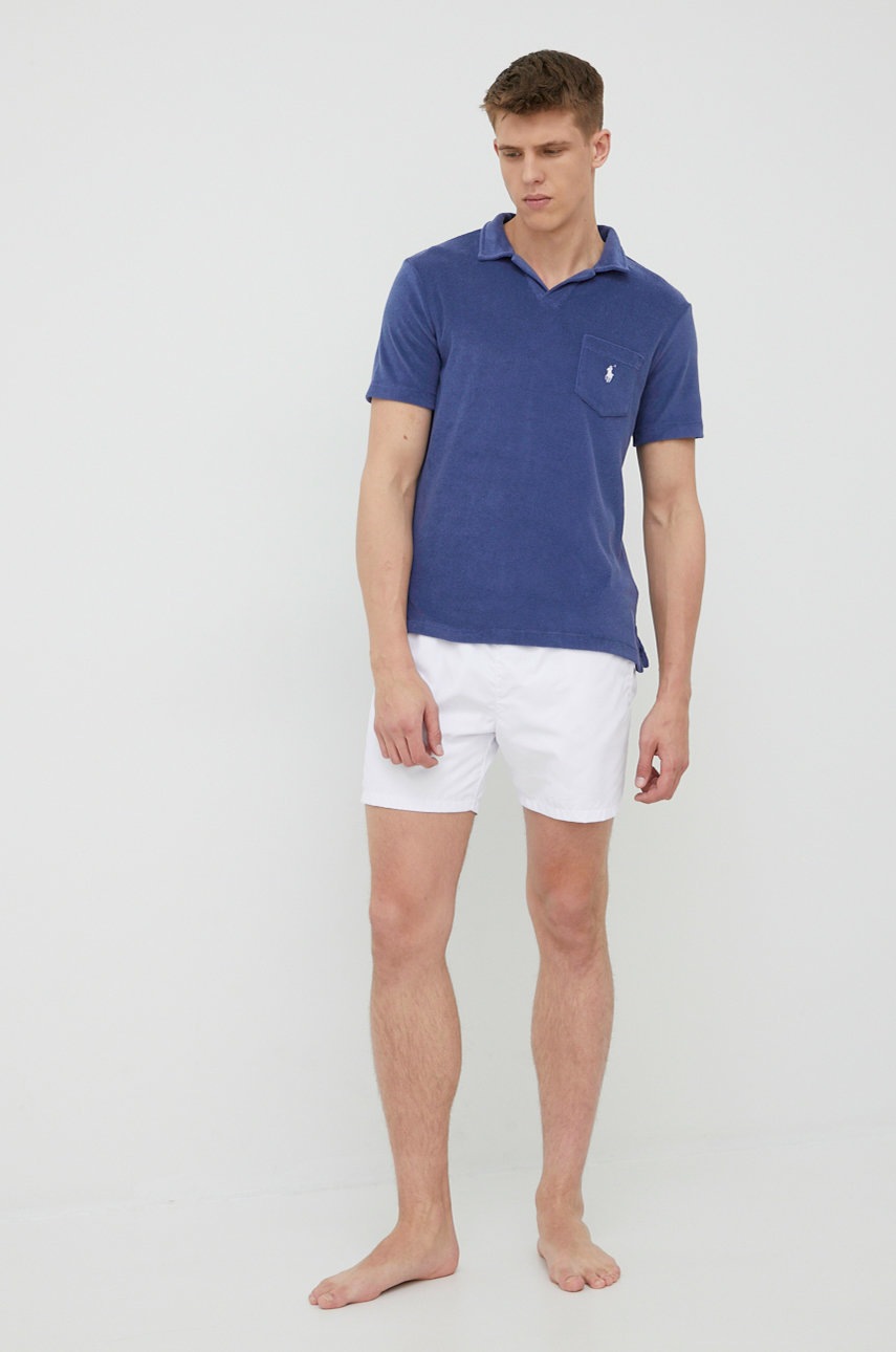 

Поло Polo Ralph Lauren мужской цвет синий однотонный