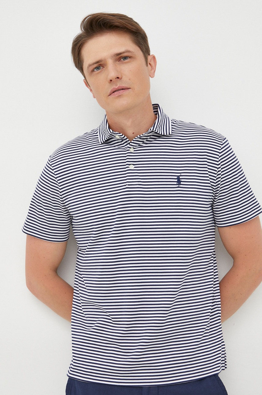 

Памучна тениска Polo Ralph Lauren в тъмносиньо с десен, Тъмносин