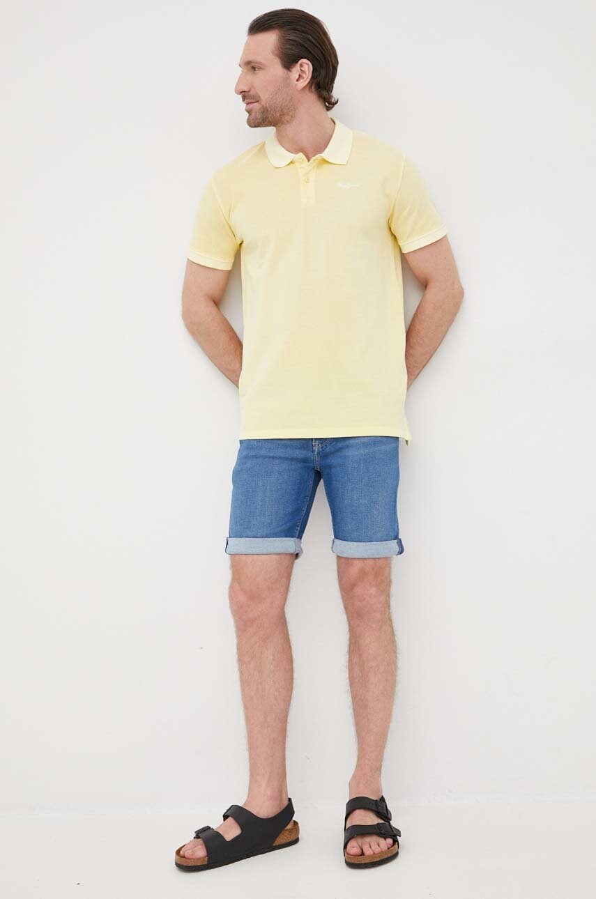 

Хлопковое поло Pepe Jeans Vincent Gd N цвет жёлтый однотонное