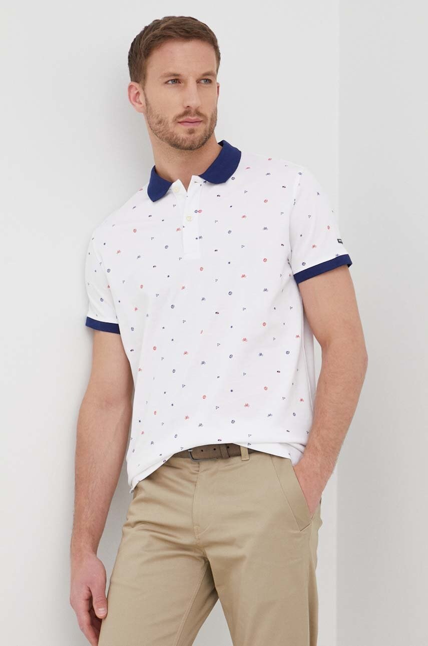 Pepe jeans polo de bumbac firemont culoarea alb, modelator
