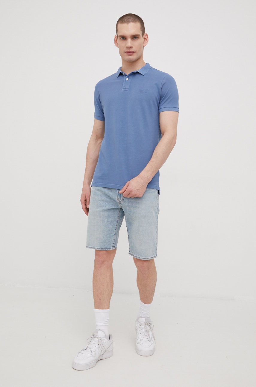 

Бавовняне поло Superdry однотонний