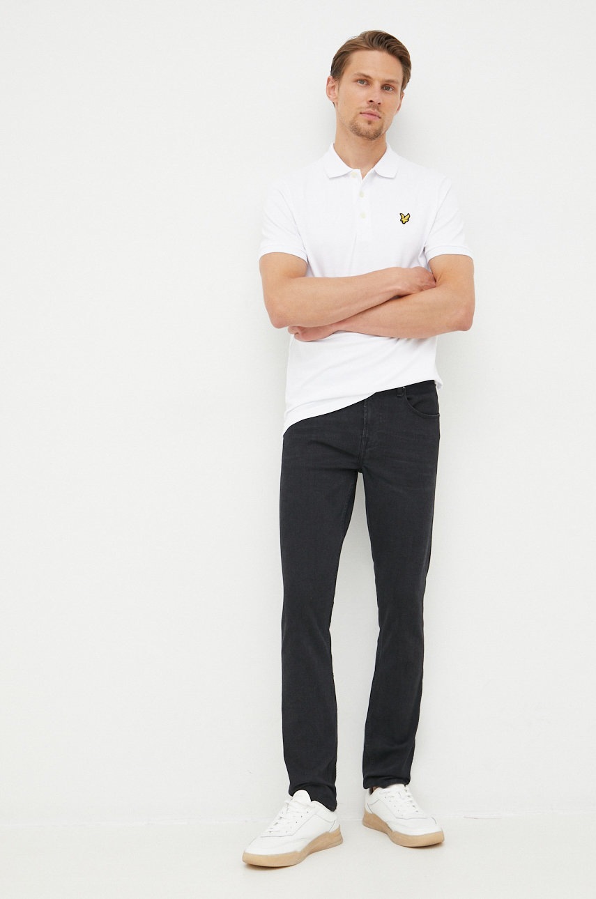 

Поло Lyle & Scott чоловічий колір білий однотонний