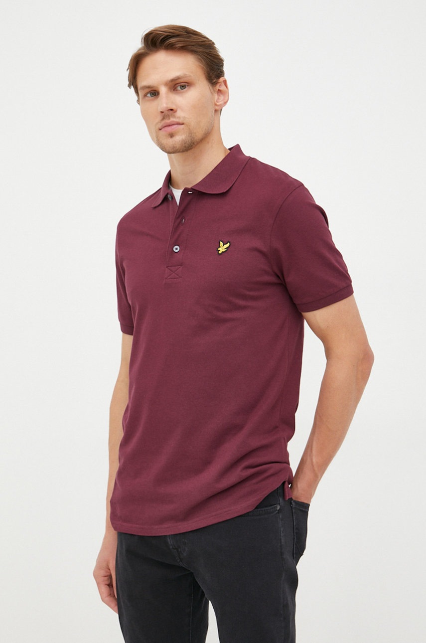 

Поло Lyle & Scott мужской цвет фиолетовый однотонный