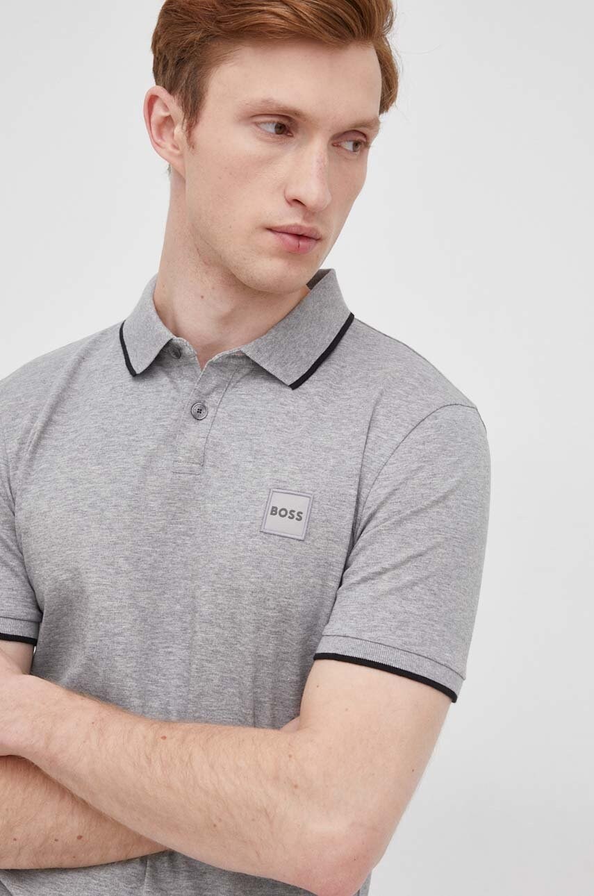 BOSS tricou polo Boss Casual barbati, culoarea gri, neted 2023 ❤️ Pret Super answear imagine noua 2022