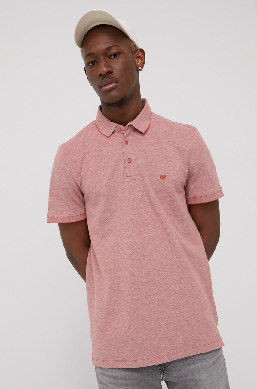 Wrangler tricou polo barbati, culoarea rosu, modelator
