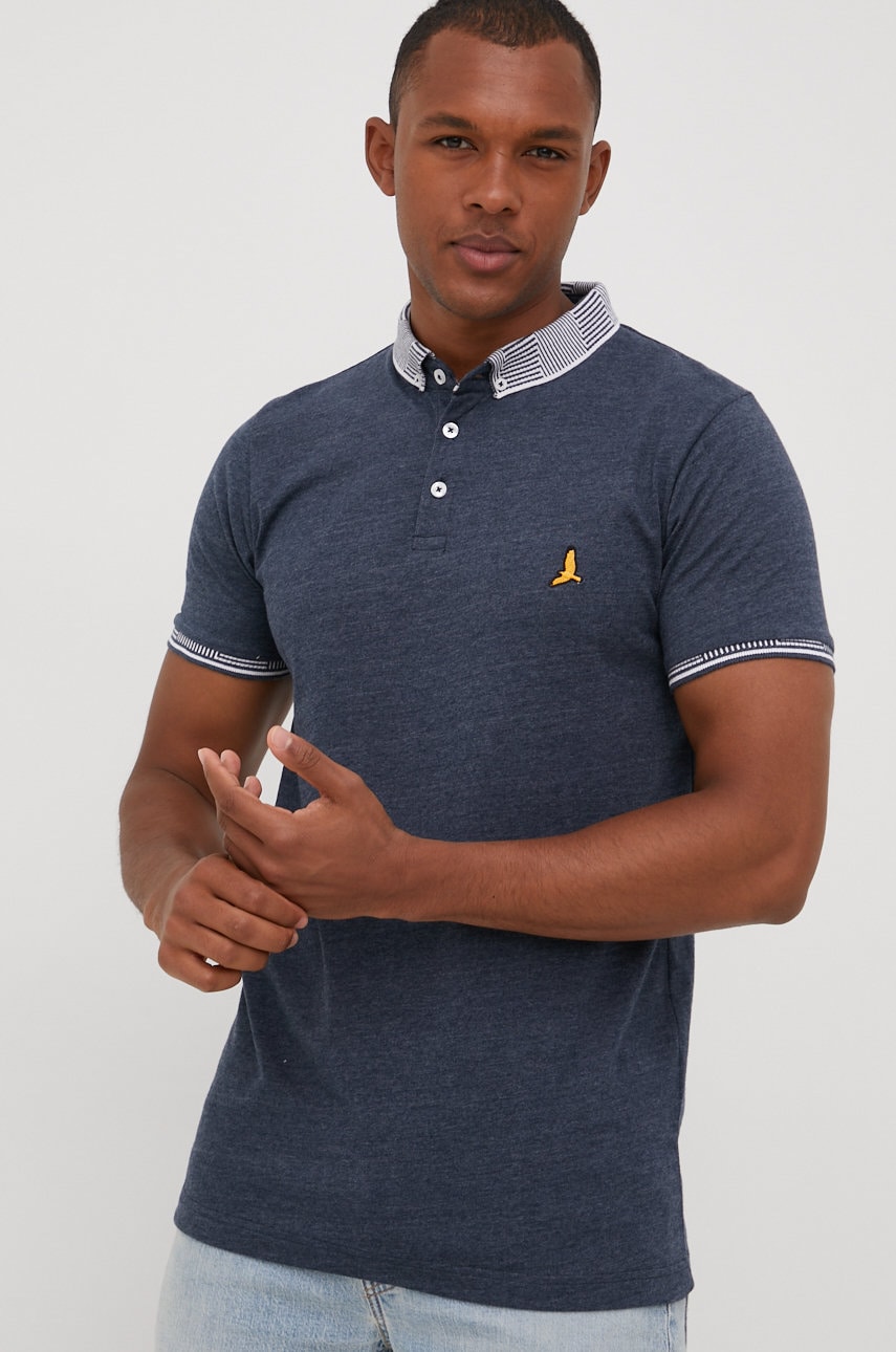 Brave soul tricou polo barbati, culoarea albastru marin, cu imprimeu