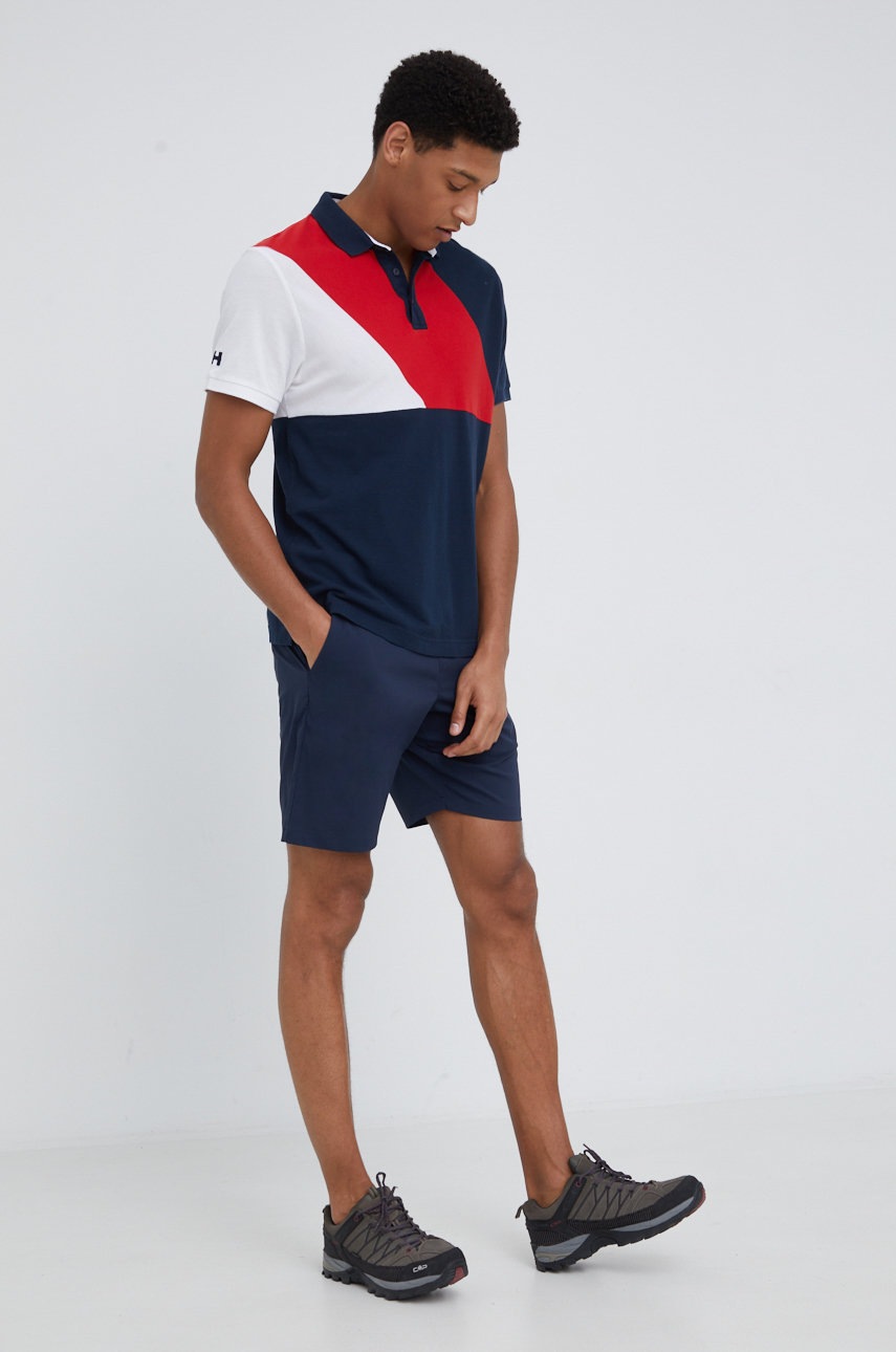 

Хлопковое поло Helly Hansen цвет синий однотонный