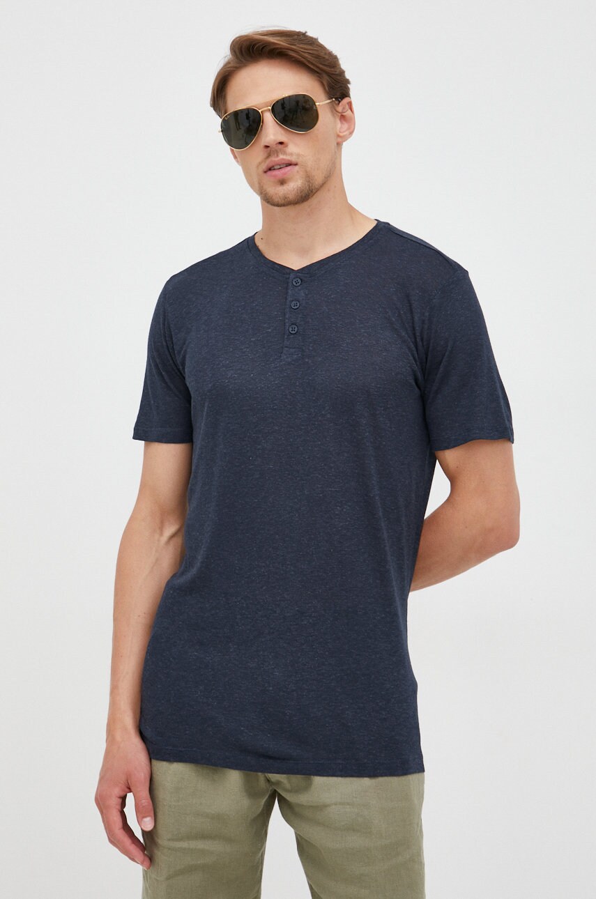 Lindbergh tricou de in culoarea albastru marin, neted