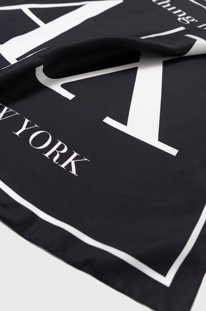 

Шелковый платок на шею Armani Exchange цвет чёрный узор