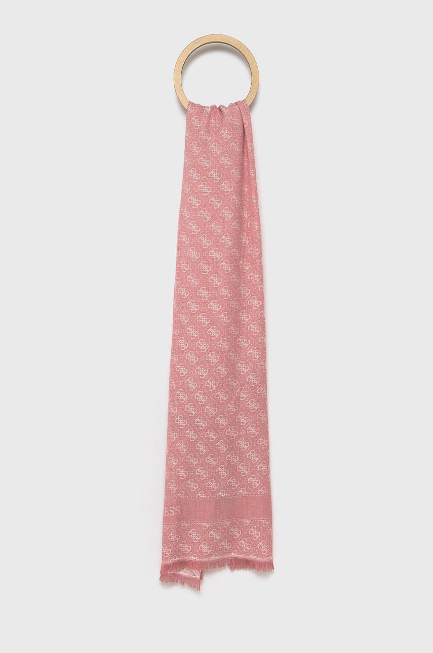 

Шал Guess в розово с десен, Розов