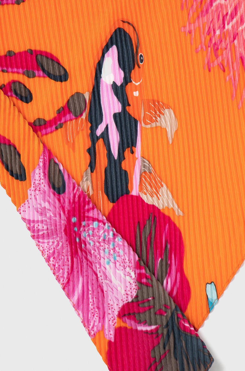 

Платок Desigual женская цвет оранжевый узор