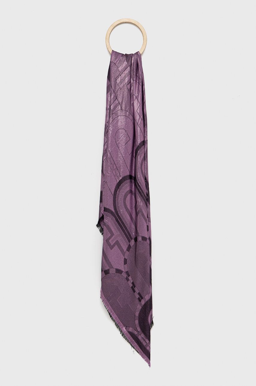 Furla O Eșarfă de mătase Miastella culoarea violet, modelator answear.ro imagine 2022 13clothing.ro