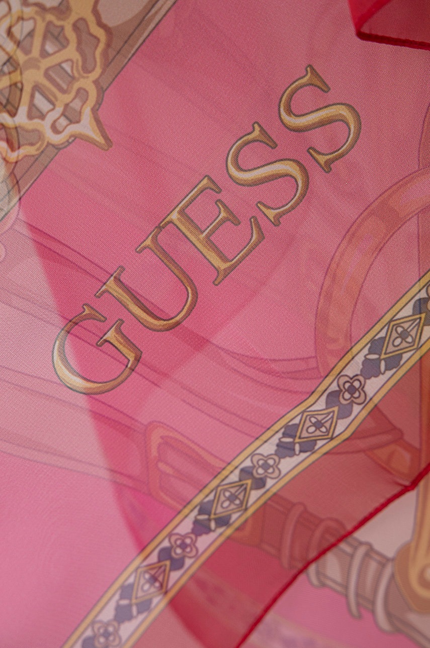 

Платок Guess женская цвет розовый узор