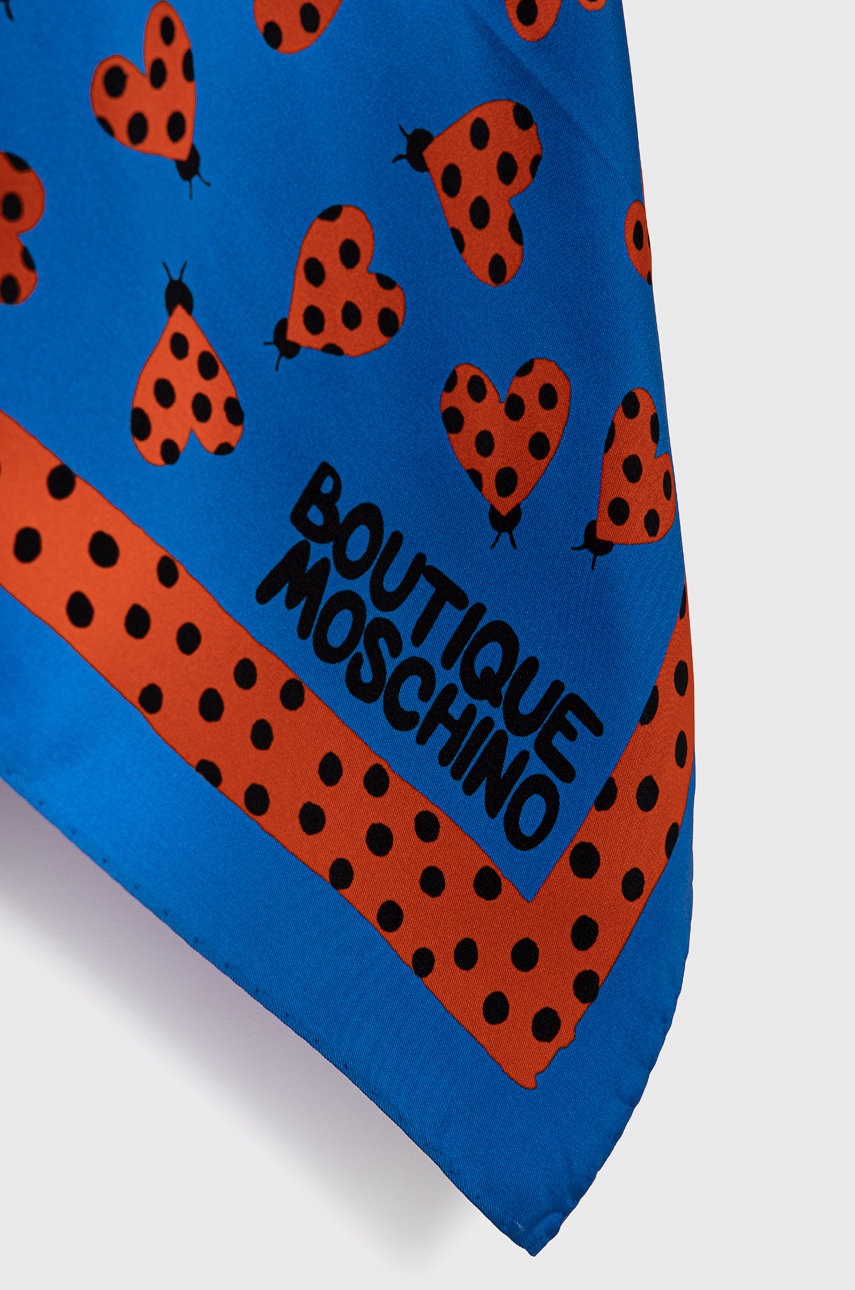 

Шелковый платок на шею Moschino цвет фиолетовый с узором