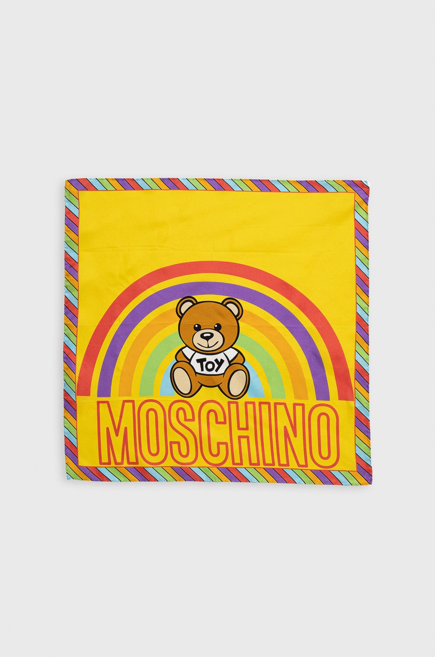 

Шовкова хустка на шию Moschino колір червоний візерунок