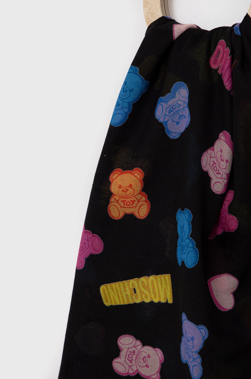 

Хлопковый шарф Moschino цвет чёрный с узором