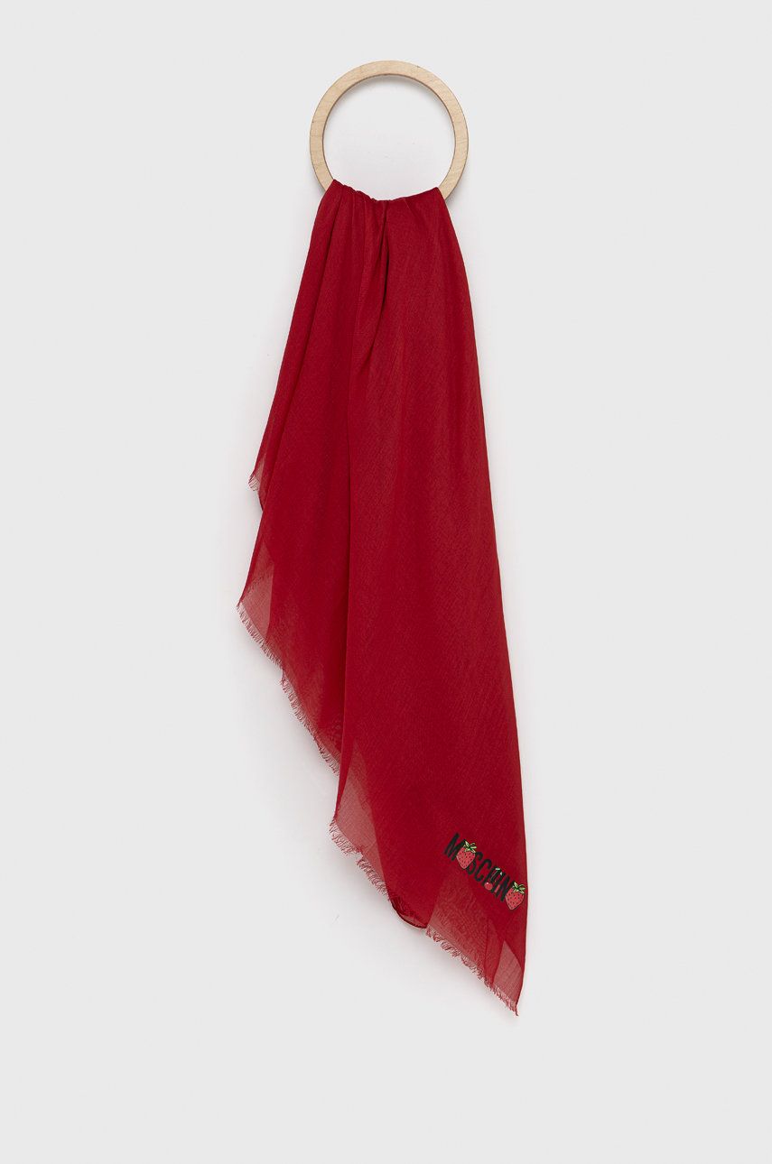 Moschino Eșarfă femei, culoarea rosu, material neted answear.ro