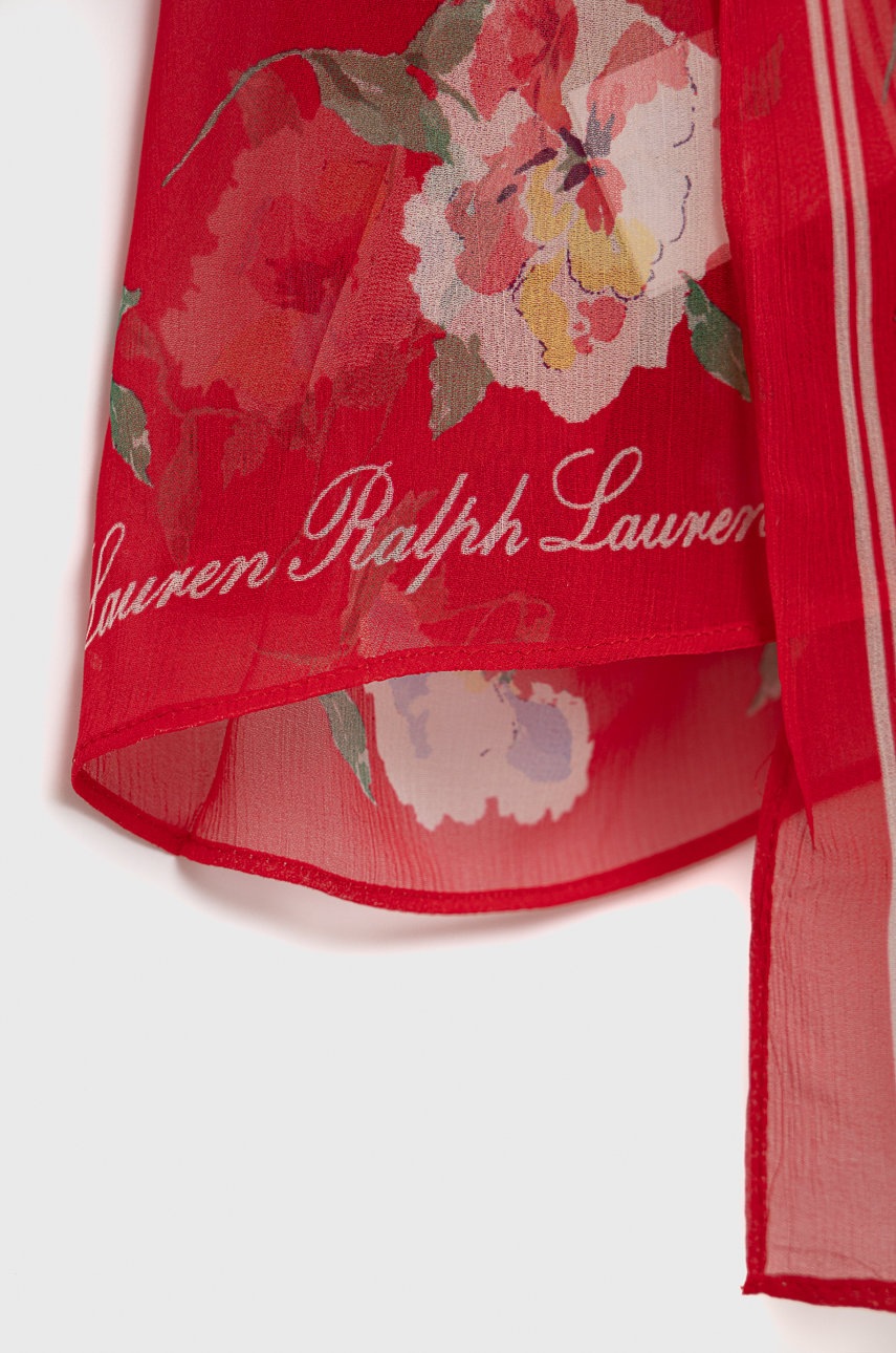 

Шовкова шаль Lauren Ralph Lauren колір червоний візерунок