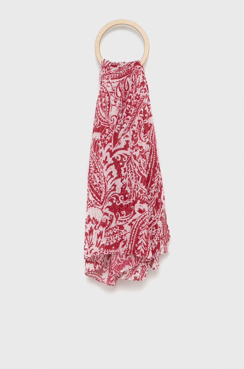 Levně Šála Lauren Ralph Lauren dámská, červená barva, vzorovaná