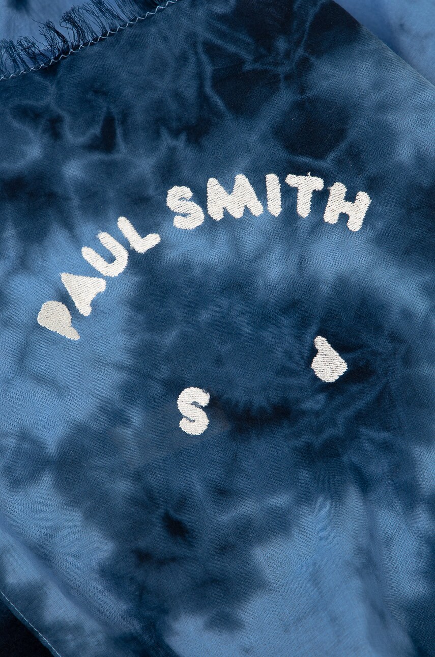 

Бавовняний шарф Paul Smith колір синій візерунок