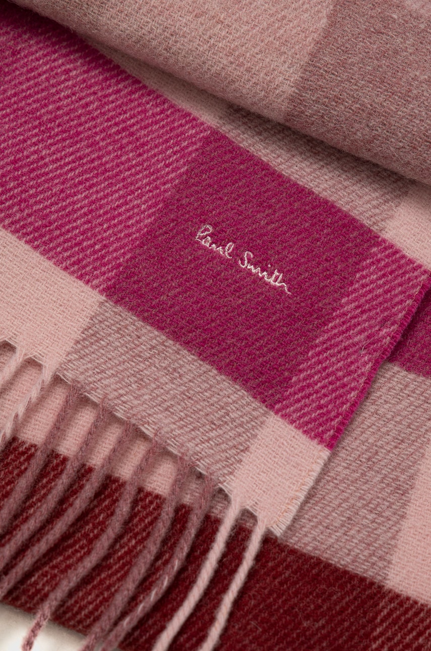 

Шерстяной шарф Paul Smith цвет розовый узорный