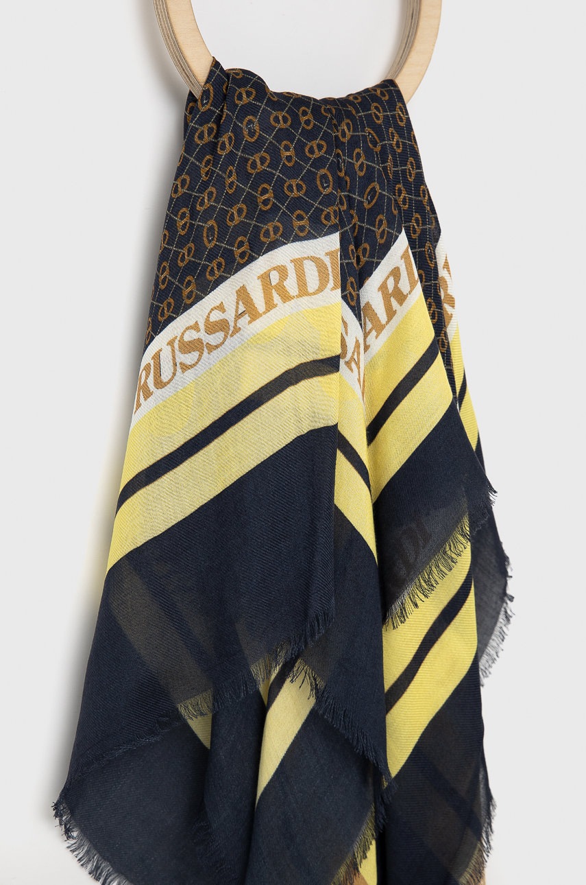 

Хустка Trussardi жіноча колір синій візерунок