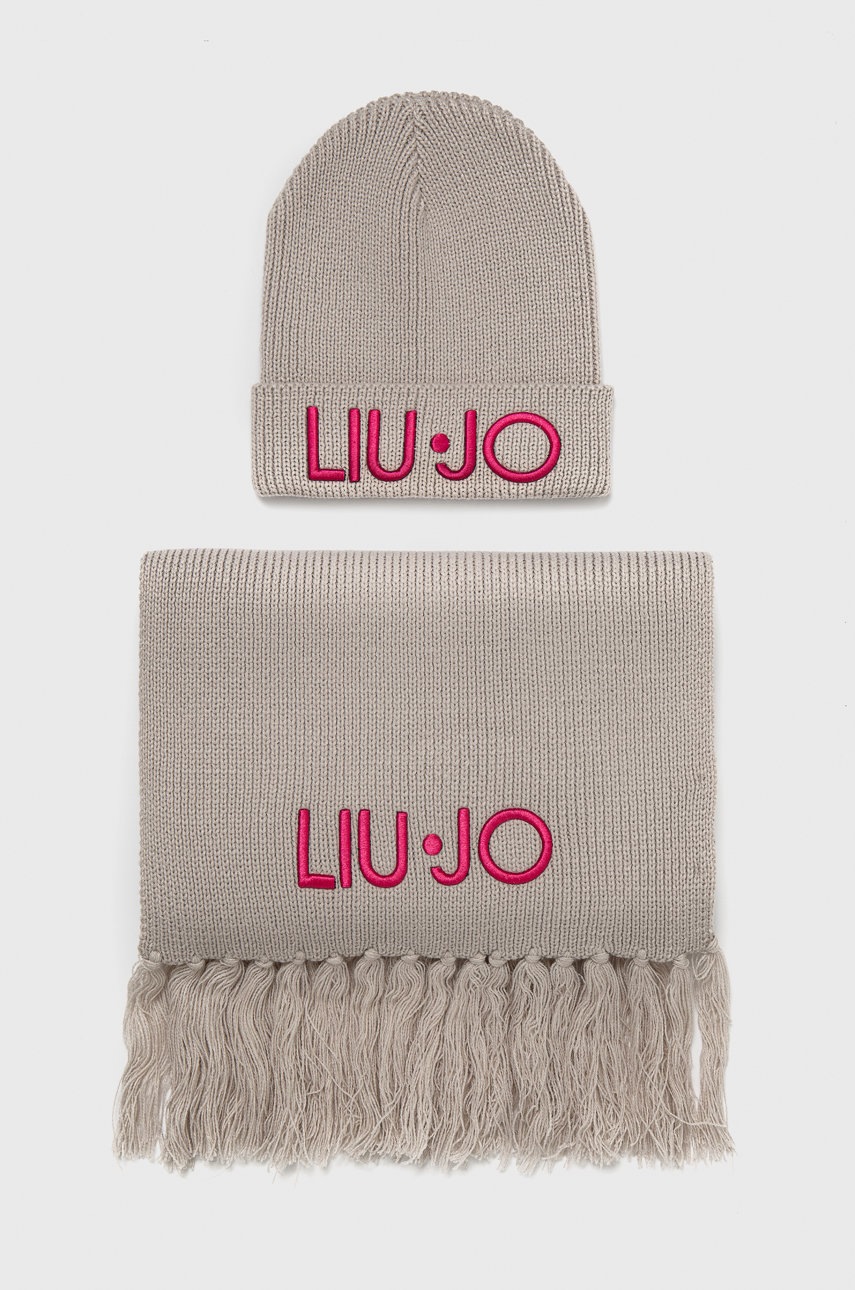 

Шапка и шал Liu Jo в жълто, Бежов