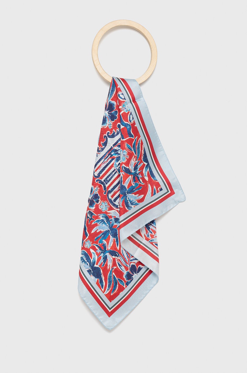 

Копринено шалче Tommy Hilfiger с десен, Син