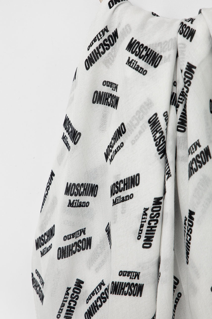 

Шарф Moschino чоловічий колір білий візерунок