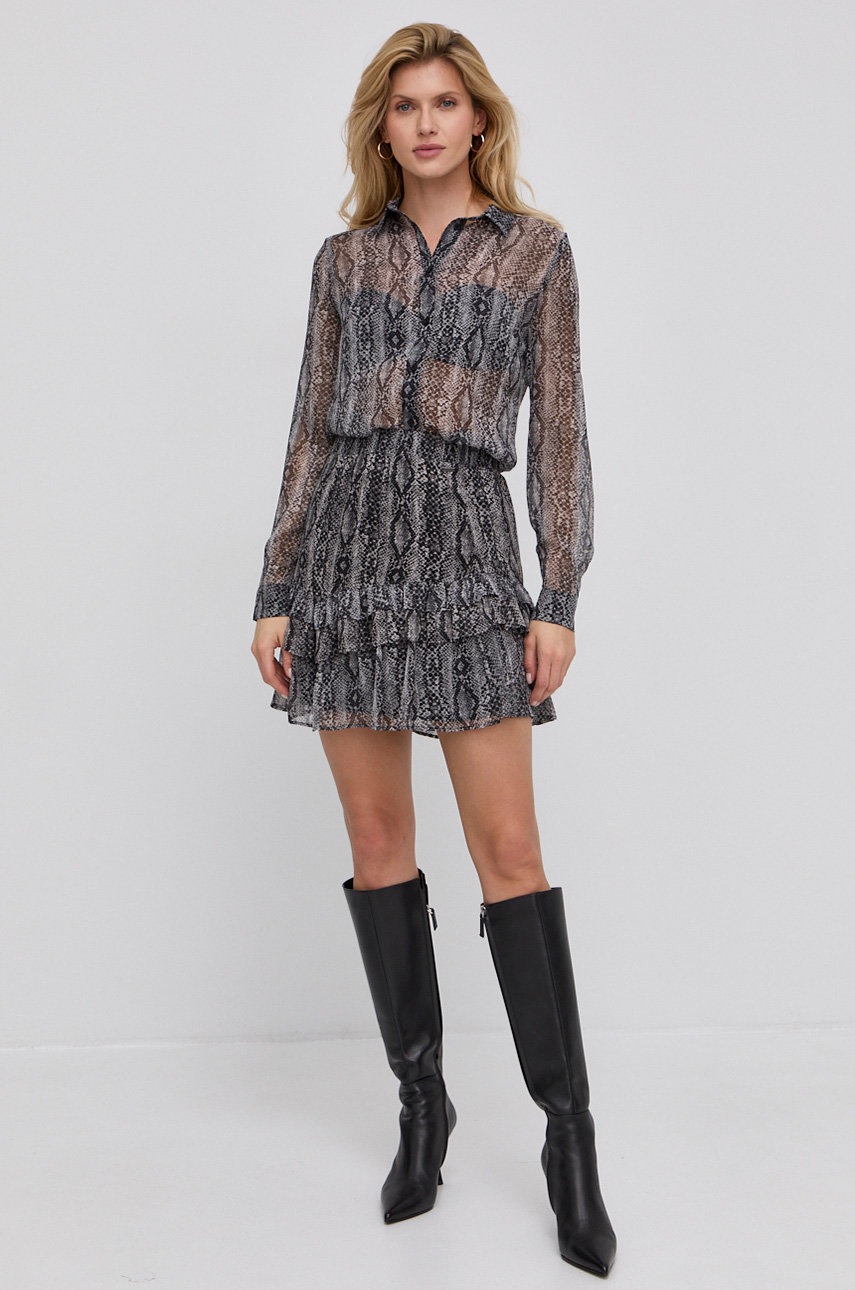 

Юбка Guess цвет серый mini расклешённая