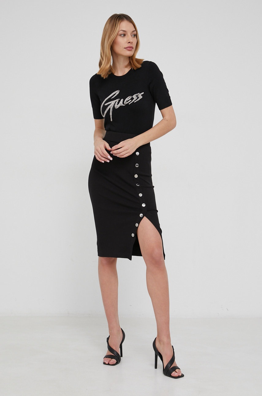 

Юбка Guess цвет чёрный midi прямая