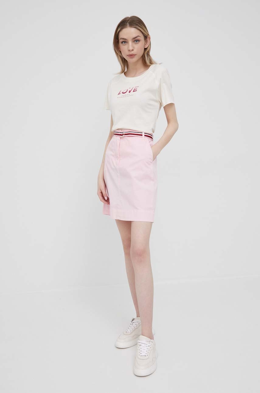 

Юбка Tommy Hilfiger цвет розовый mini прямая