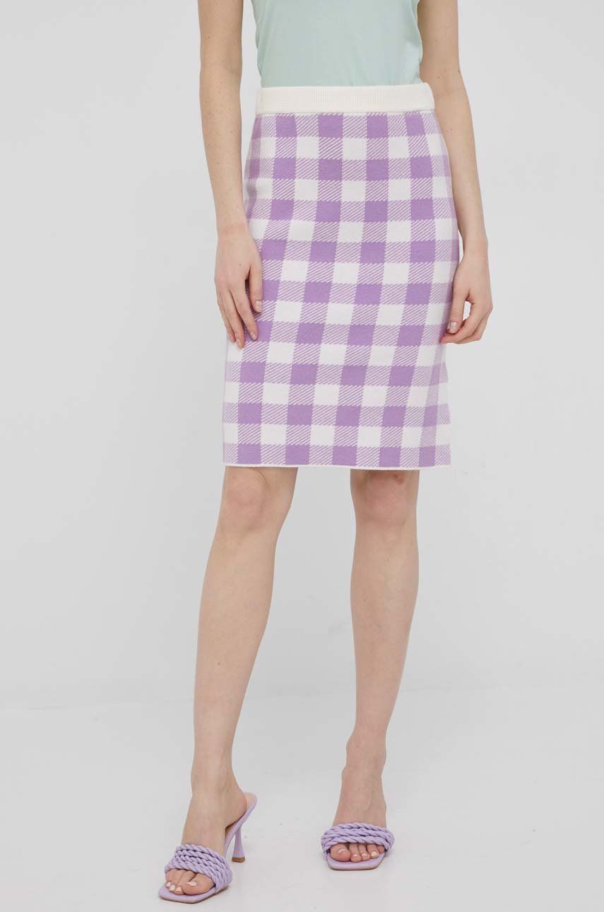 Sukně JDY fialová barva, mini, jednoduchý - fialová -  28% Polyester