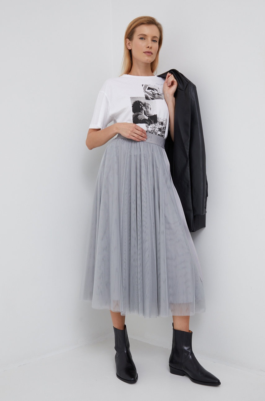 

Пола Joop! в сиво среднодълъг модел разкроен модел, Сив