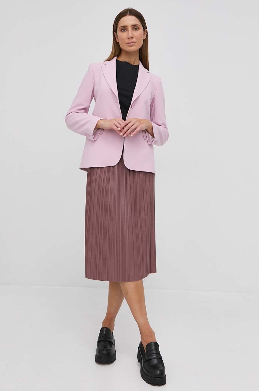 Max Mara Leisure Fustă culoarea roz, midi, evazata