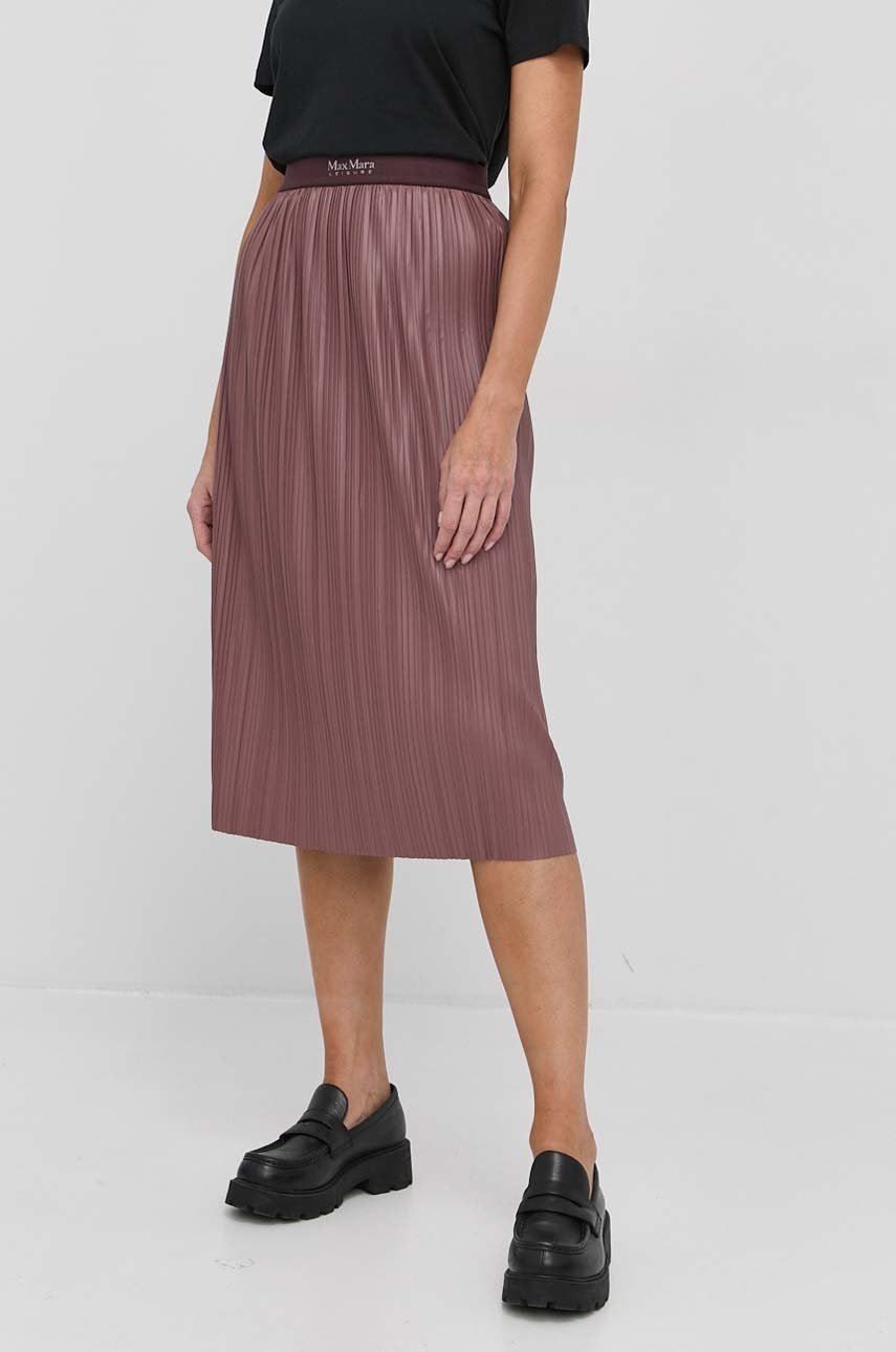 

Спідниця Max Mara Leisure колір рожевий midi розкльошена