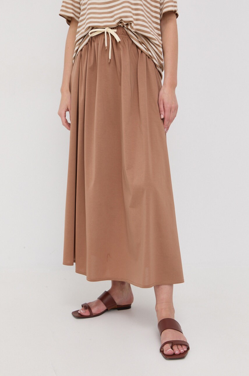 Max mara leisure fusta culoarea maro, maxi, evazati