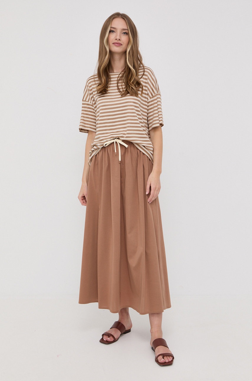 

Юбка Max Mara Leisure цвет коричневый maxi расклешённая