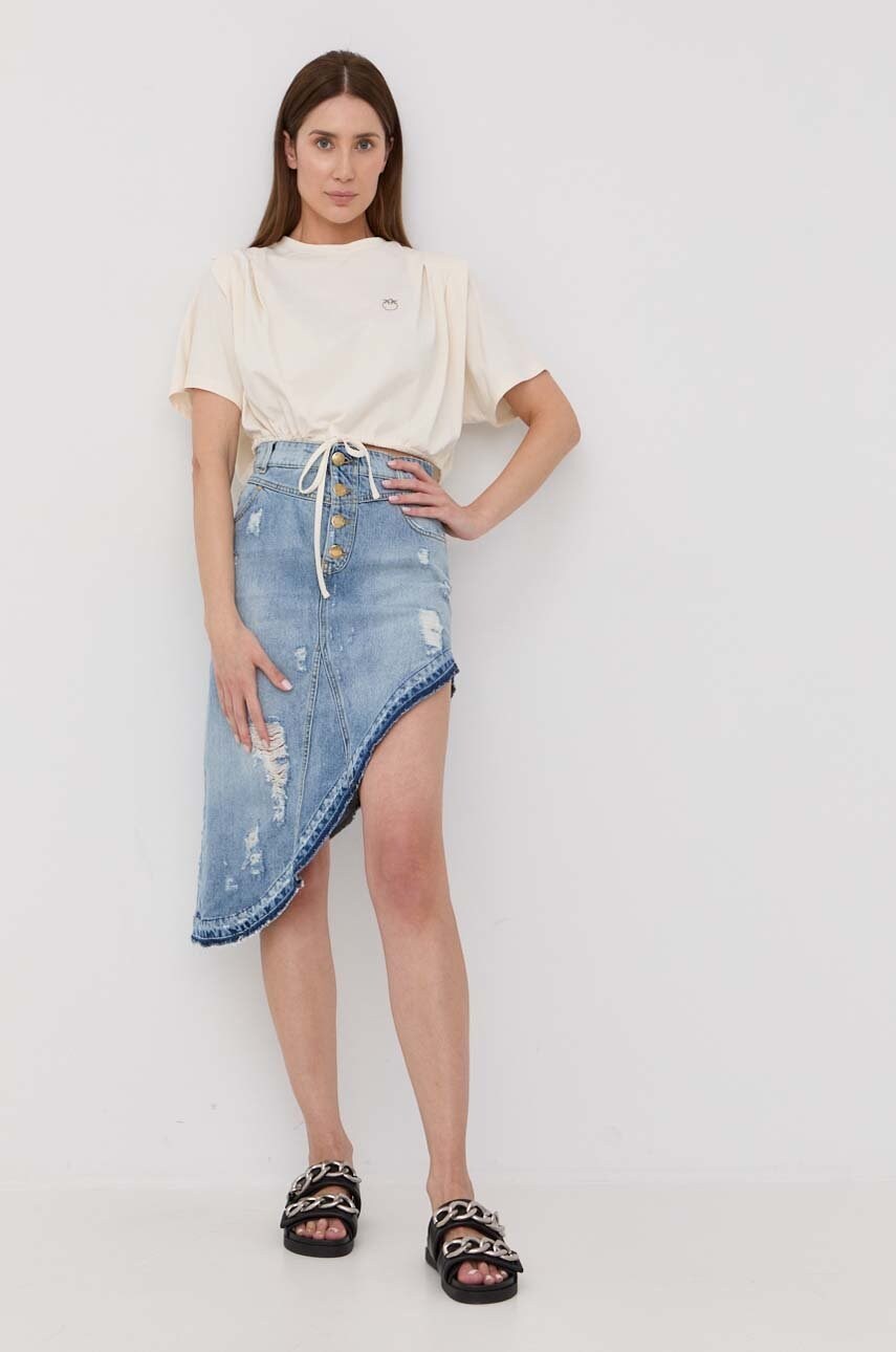 

Джинсовая юбка Pinko цвет фиолетовый mini прямая