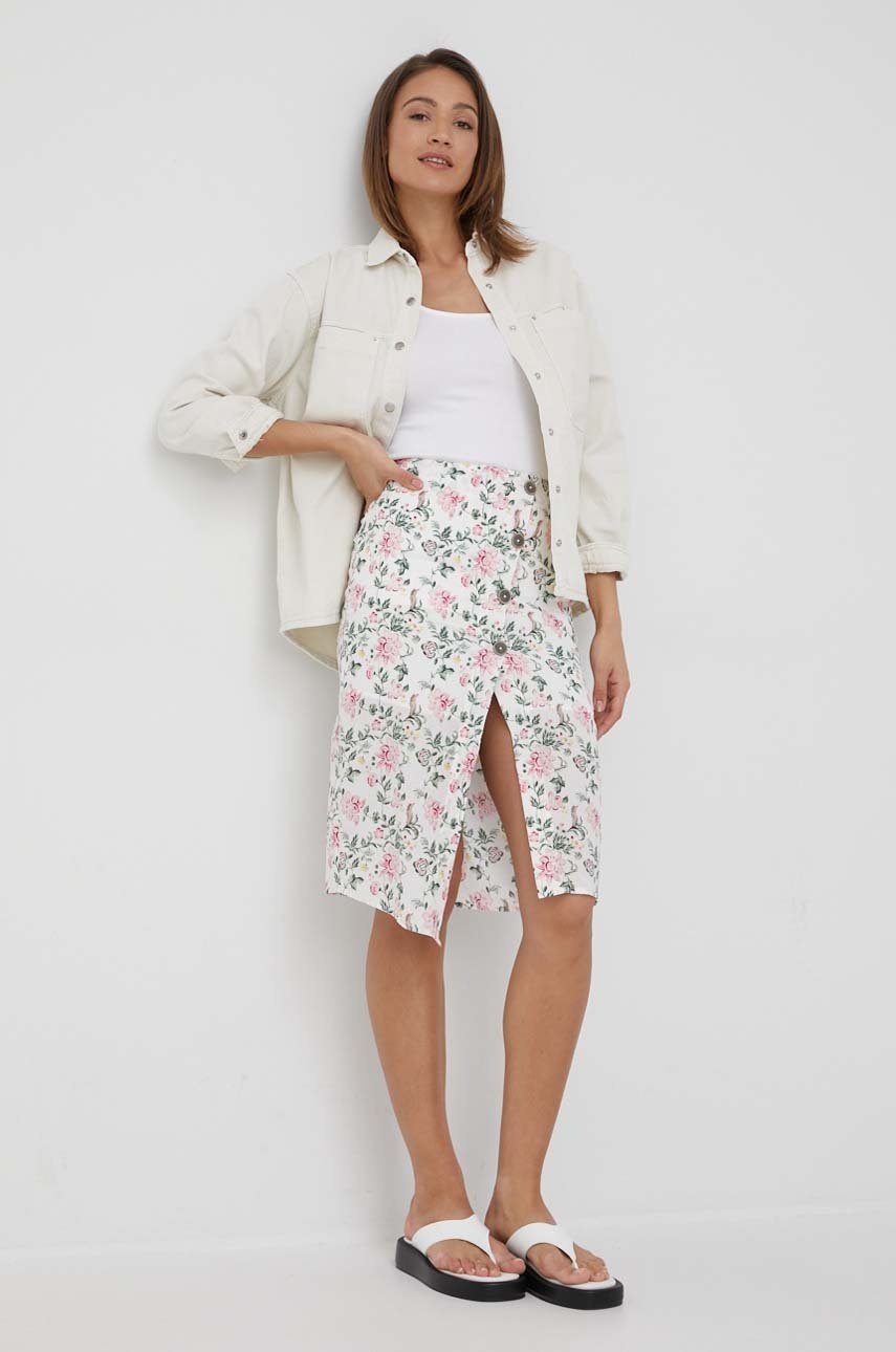 

Юбка из смесового льна Pepe Jeans Maral midi прямая