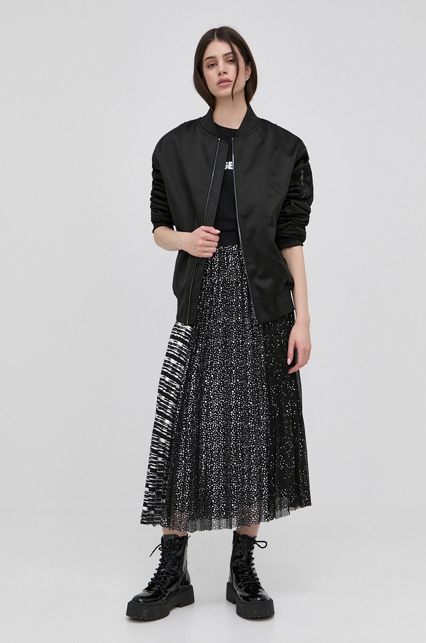 

Спідниця Karl Lagerfeld колір срібний midi розкльошена