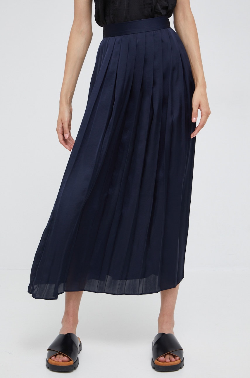 Dkny fusta culoarea albastru marin, maxi, evazati