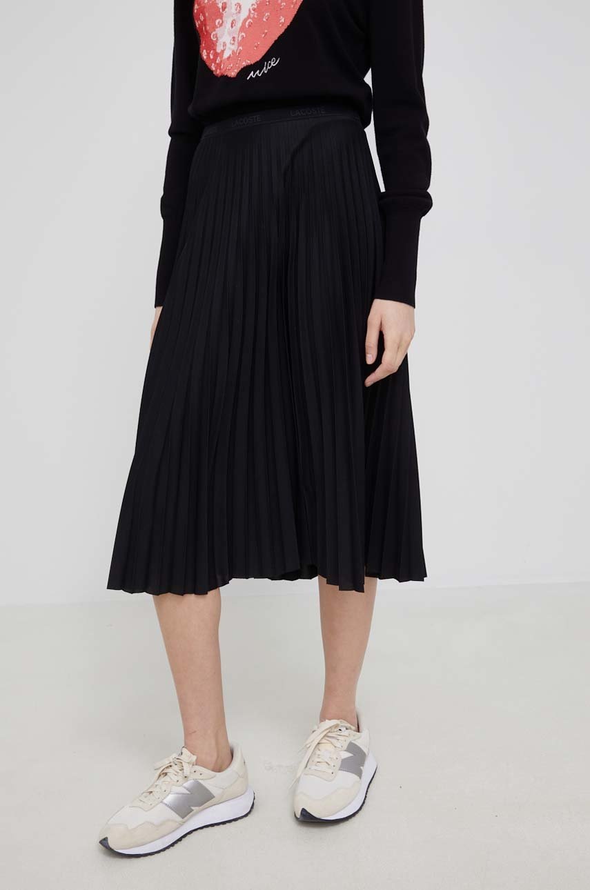 

Юбка Lacoste цвет чёрный midi расклешённая