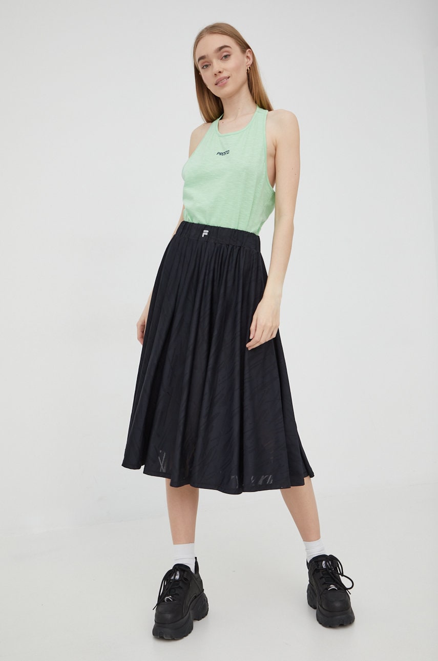 Fila fusta culoarea negru, midi, evazati