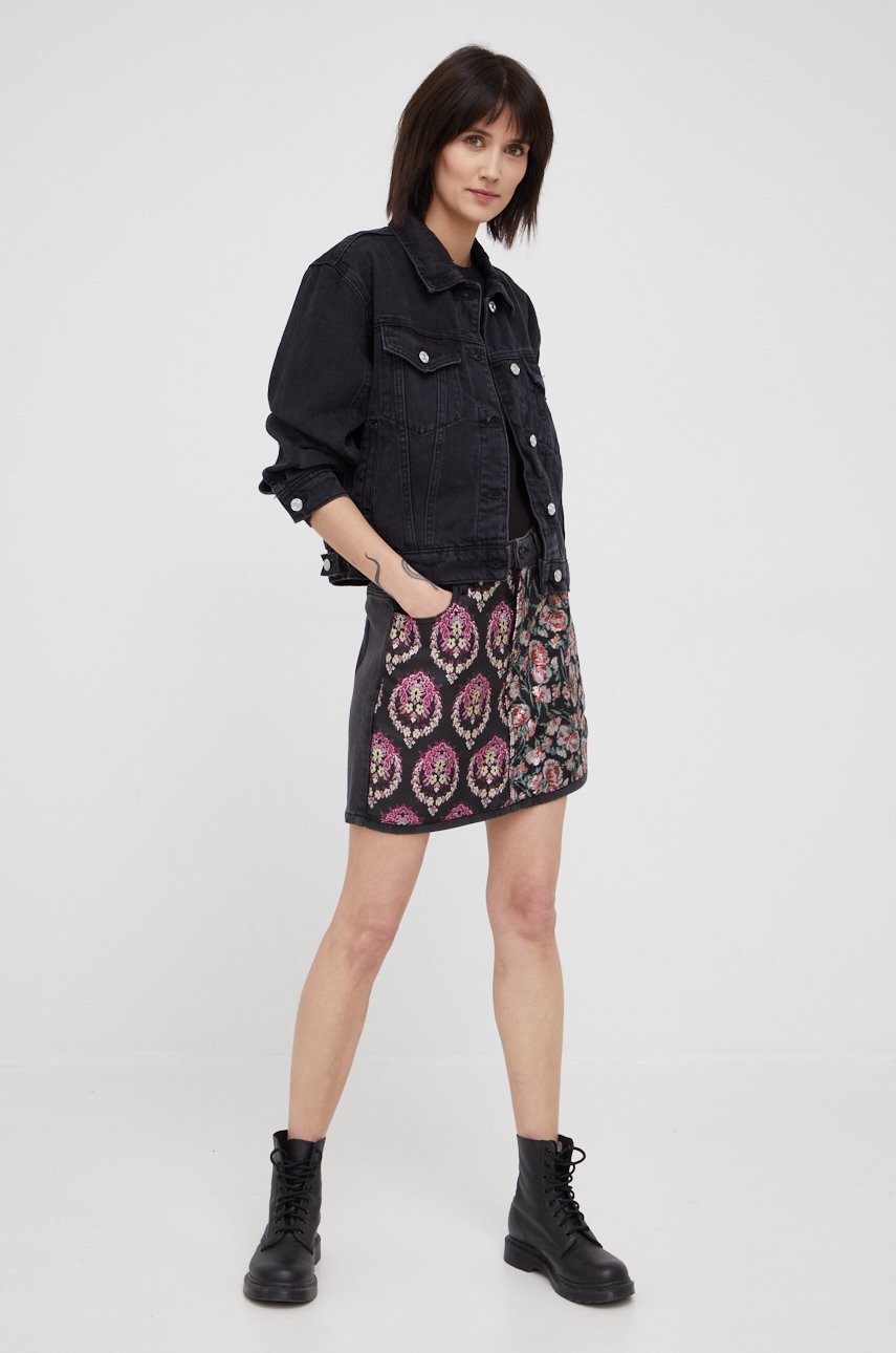 

Юбка Desigual цвет чёрный mini прямая