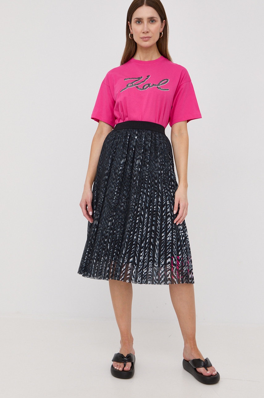 

Спідниця Karl Lagerfeld колір чорний midi розкльошена